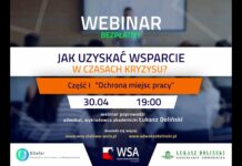 Jak uzyskać wsparcie w czasach kryzysu? Na to pytanie odpowie adwokat Łukasz Doliński podczas pierwszego webinaru
