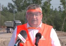 Wizyta Andrzeja Adamczyka na placu budowy obwodnicy