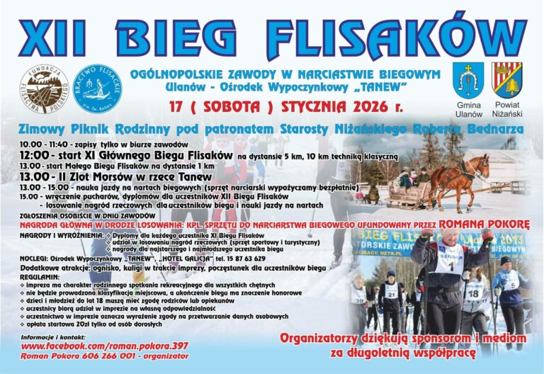 XII Bieg Flisaków już 17 stycznia w Ulanowie