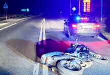 Pościg za motocyklistą w Jeżowem. Kierowca Hondy zatrzymany po kolizji