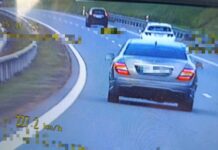 Kierowca Mercedesa pędził drogą S-19 z prędkością 227 km/h